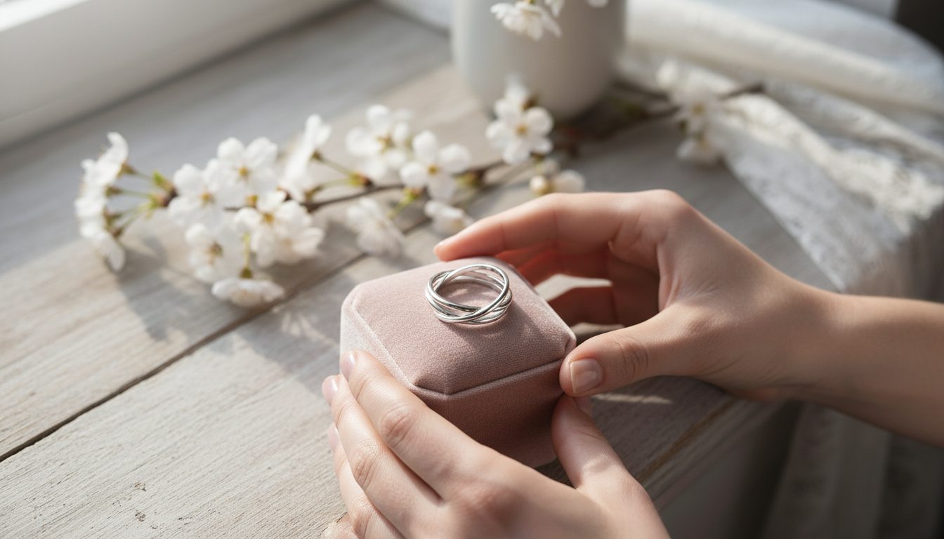 3-Piece Silver Ring Set: Modern Stack for Weddings