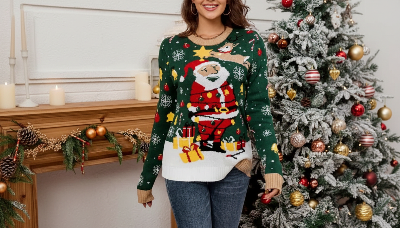 Color-Block Santa Sweater: Fit, Style & Care Guide