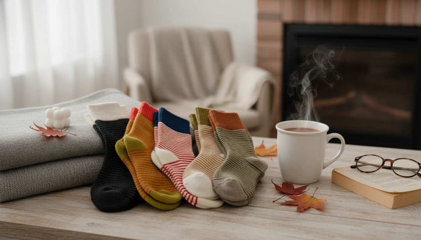Cozy Striped Terry Tube Socks: 5-Pair Cushioned Set