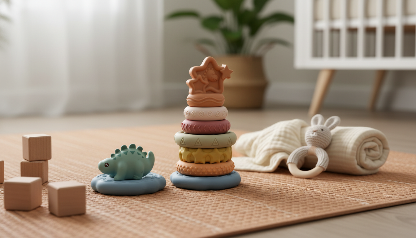 Montessori Stacking Toy Set + Dino Squeeze for Babies