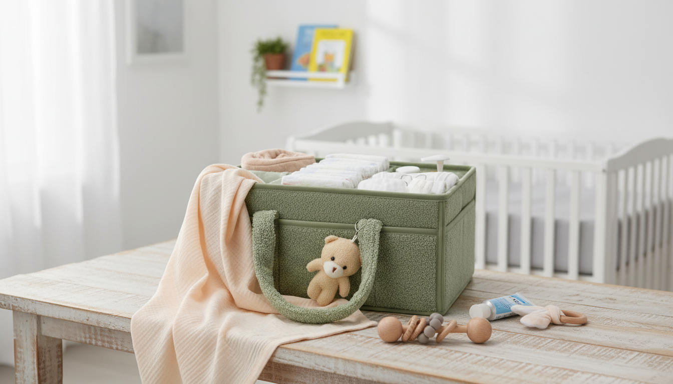 Portable Diaper Caddy Setup for Newborn Essentials