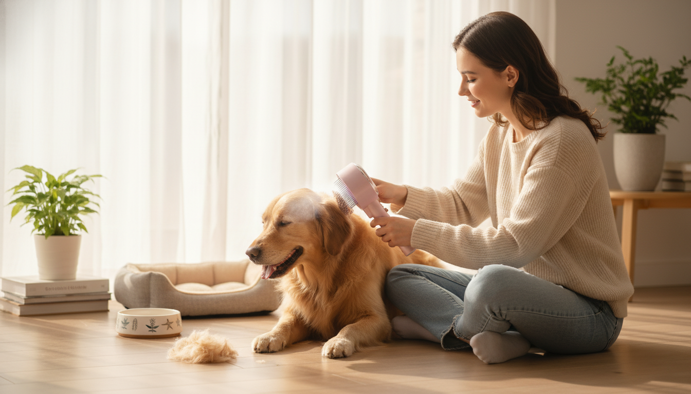 UV Pet Spray Comb: Quick Mist Grooming + 1-Click Clean